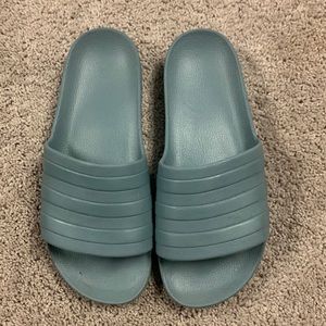 Adidas slides light blue EUC